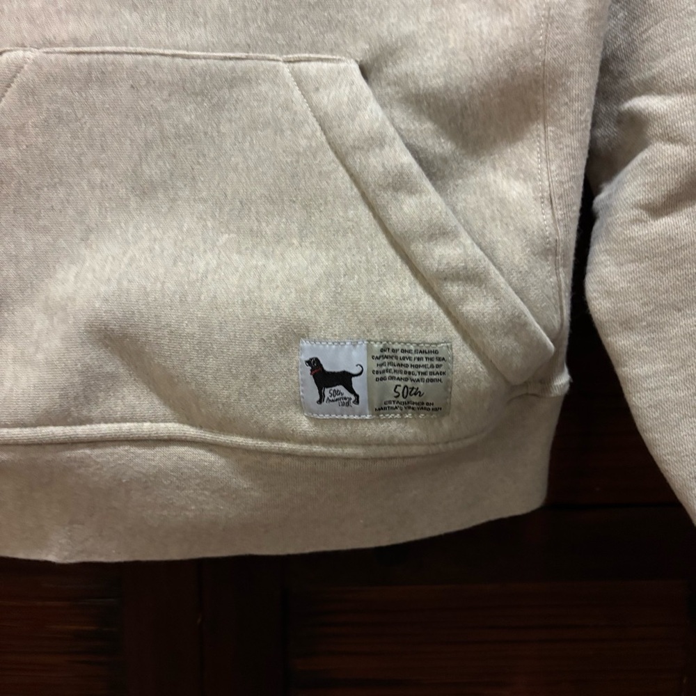 The Black Dog Cream Hoodie with Black Emblem - Picture 2 of 7